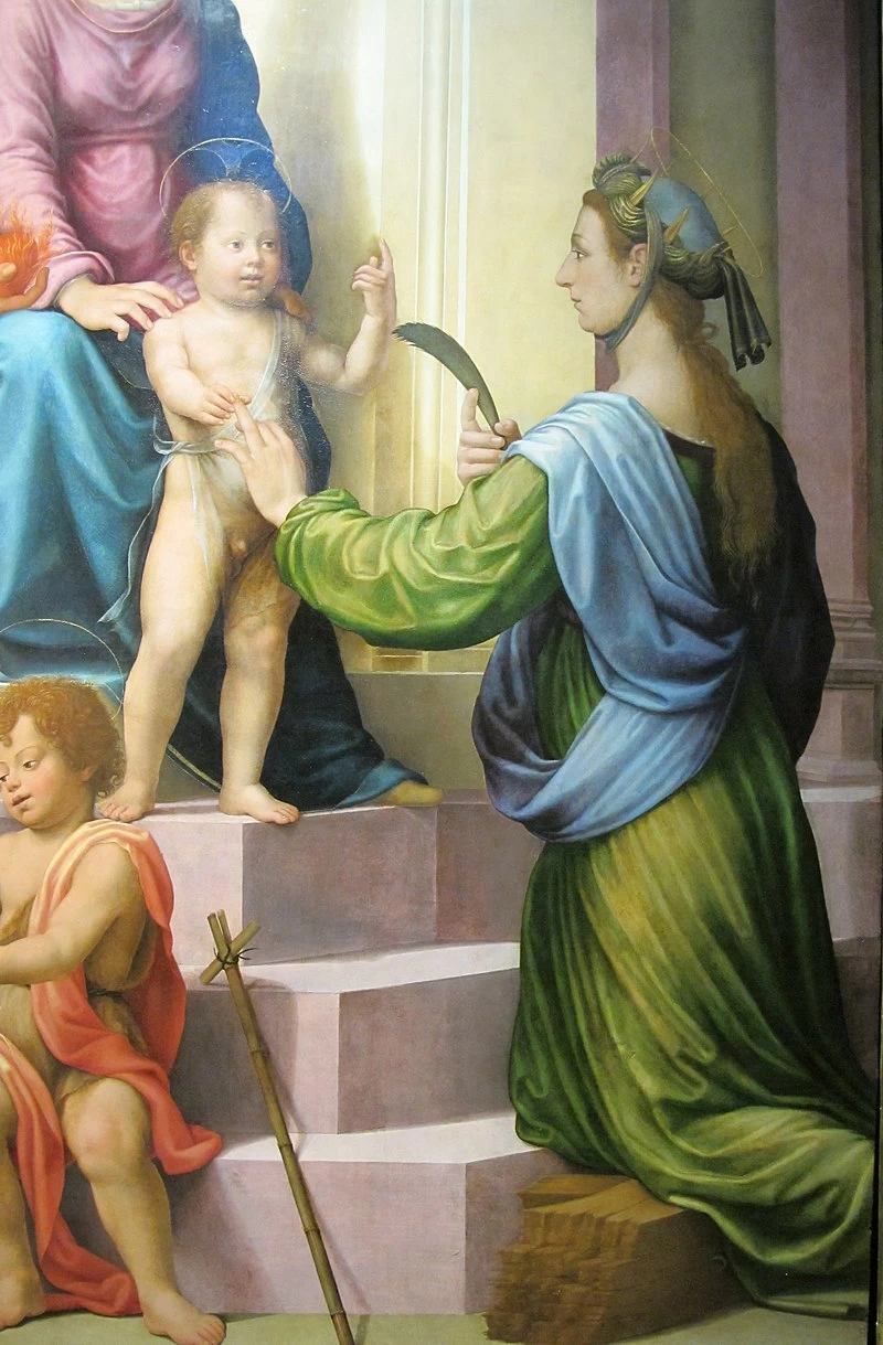 Il matrimonio mistico di Santa Caterina - Pinacoteca Nazionale, Bologna, dettaglio